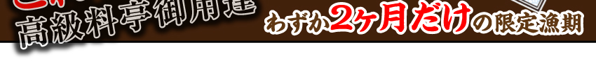 わずか2ヶ月だけの限定漁期